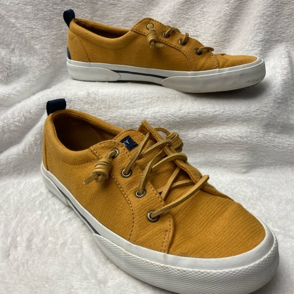 Sperry Mustard Canvas Flats - Picture 2 of 4